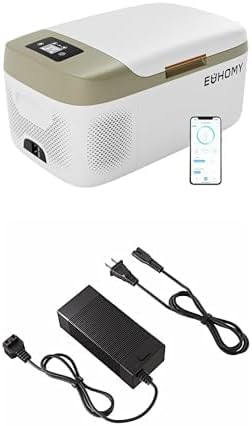 EUHOMY 12 Volt 16QT Car Refrigerator Bundle with AC Power Cord, Portable Freezer Fridge Cooler for Car, RV, Camping, Travel, Fishing, Outdoor Use