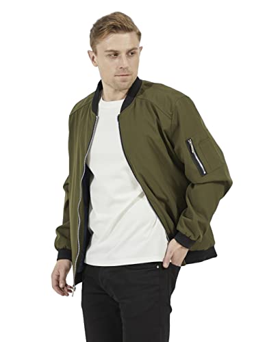 Wulful Mens Casual Lightweight Jacket Softshell Flight Bomber Jacket Varsity Windbreaker #TOP1