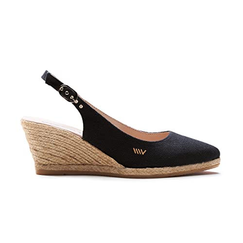 VISCATA Palomera Women's Sandals Espadrille Canvas Slingback Buckle Wedges