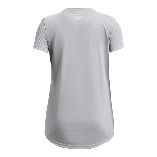 Under Armour Girls' Velocity Big Logo Short Sleeve Crew Neck T Shirt2