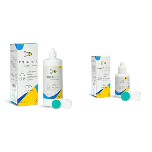 AQUALENS CONTACT LENSES Comfort Contact Lens Solution 360 ML & Comfort Contact Lens Solution 60ML - Pack of 1 (Lens Cases Free) Eye Lens Solution