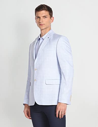 Image of Arrow Men Windowpane Check Single Breasted Blazer