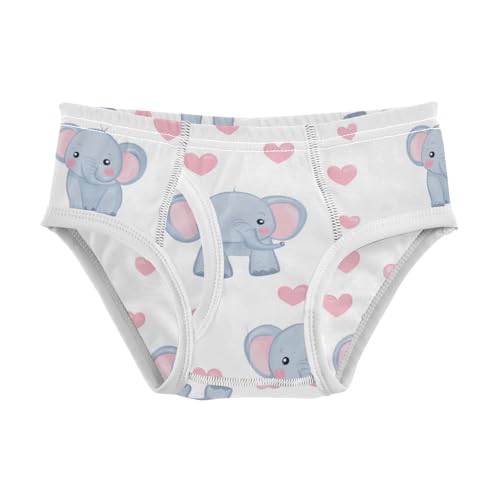 Wusikd Cute Elephants Boys' Underwear Cotton Hearts Pink Boys Briefs Soft Toddler Underwear 2T