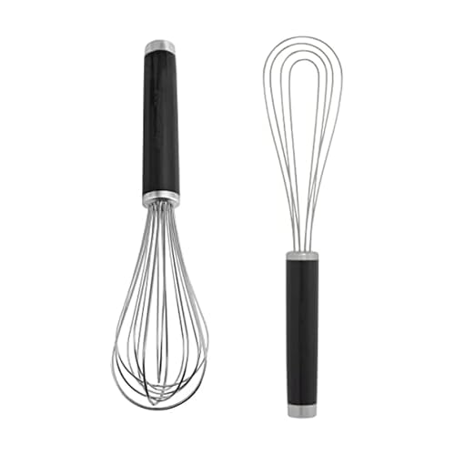 Image of KitchenAid Utility and Flat Whisk Set, Set Of 2, Black