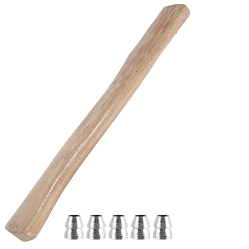 NUOBESTY Manico in Legno per Accetta con Cunei Rinforzanti Resistenti Ricambio per Utensili da Falegnameria e Spacco Facile da Montare e Durevole