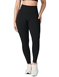 UNISSU Hugcurve No Front Seam Full Length High Waisted Workout Leggings for Women Buttery Yoga Pants Athletic Tights - 28'' Black Small