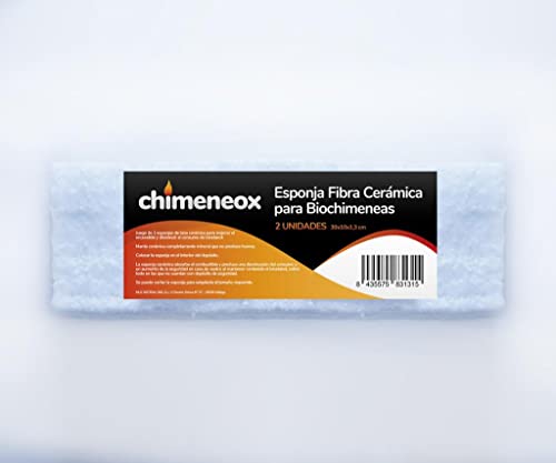 2 x Esponja Fibra Cerámica para Biochimeneas / Manta Cerámica para Chimenas Bioetanol / Chimeneox