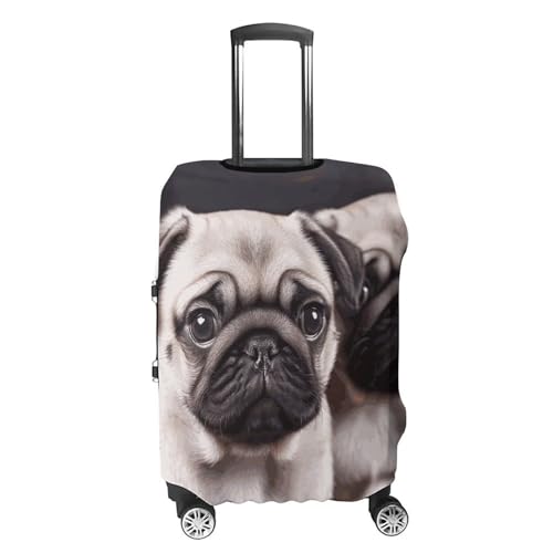 Puppys Pug Printed Luggage Cover Protector, Fits 18-32 Inch Luggage4