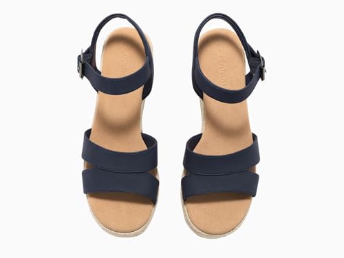 Image of Coutgo Womens Wedge Platform Sandals Espadrille Heels Open Toe Buckle Ankle Strap Summer Shoes