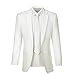 Furuyal Linen Suit 3 Pieces Vintage Retro Wedding Prom Suits Slim Fit Jacket Blazer Groom Tuxedos Ivory-M