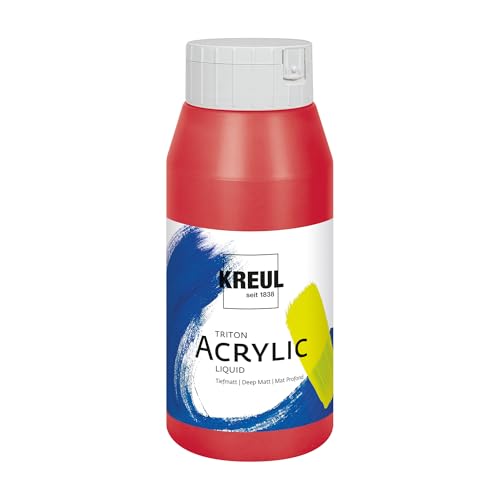KREUL 17027 - Solo Goya Triton Peinture Acrylique Rouge Cerise, Flacon de 750 ML, séchage Rapide et Mat, Peinture à Base d'eau, qualité Studio, Bon Pouvoir Couvrant et Bon rendement
