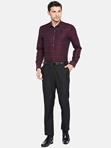 Image of Turtle Men 100% Cotton Slim Fit Yellow Solid Formal Shirt