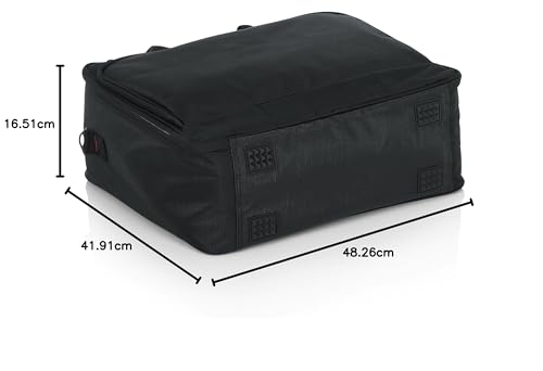 Gator Cases gepolsterte Nylon-Transporttasche für Mischpulte/Geräte, mit abnehmbarem Tragegurt; 47 x 38 x 16,5 cm (G-MIXERBAG-1815), Schwarz