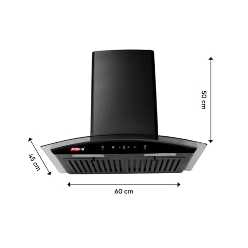 Image of 60 cm 1250 m /hr Wall Mounted Kitchen Chimney (SLEEK PLUS BK 60, Touch Control, Baffle Filter, Black) - 7 Years Motor Warranty | Proudly Made in India (Baffle Filter)