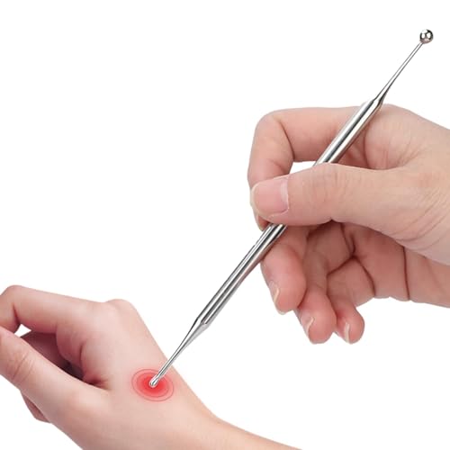 Dual Head Facial Reflexology Tools, Roestvrijstalen Draagbare Oor Acupunctuur Body Point Probe Massage Tool