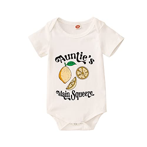 CM C&M WODRO Newborn Infant Girls Boys Bodysuit Auntie's Main Squeeze Funny Baby Onesie Romper Unisex Baby Gift Clothes 0-12M