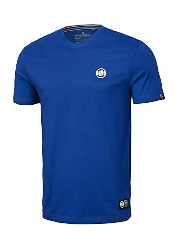 PITBULL - Camiseta Básica para Hombre Manga Corta 100% Algodón Azul S - Cuello Redondo Regular Fit - Camiseta Clásica de Hombre Casual - Camiseta Básica Hombre Algodón Premium