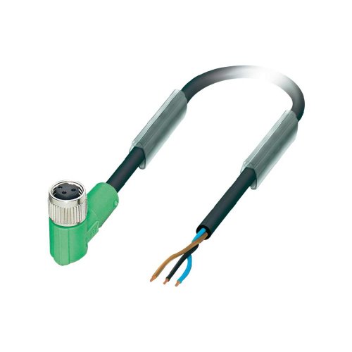 Phoenix Contact Sensor Cable, Pur, M8 Sensor Right Angle 3 Position Receptacle, Free Ends, 3 M, 118.11