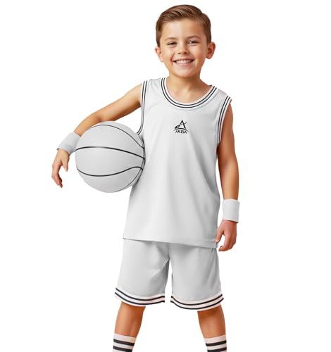 Image of AKIBA Basketball /volley ball Jersey Set for Kids (WHITE, 11Y-12Y)