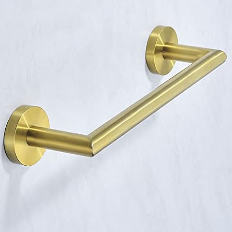 SWHYGER 12 Inches Hand Towel Bar Bathroom Towel Holder SUS304 Stainless Steel Bath Towel Rack Dish Cloths Hanger Wall Mount Brushed Gold,96018-2-12BG. Cover