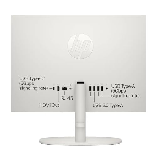 Image of HP 22 inch FHD IPS All in One Desktop PC, VA Panle LED, Intel Celeron J4025, 4GB DDR4, 128GB SSD, Intel UHD Graphics, Wired Keyboard & Mouse, Wi-Fi 6, 1x HDMI, 1 1x USB-C, 4 x USB-A, Windows 11 Pro, White