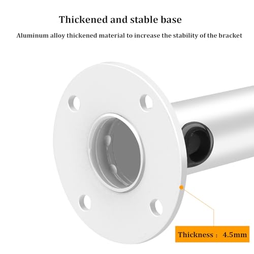 Support de fixation réglable et rétractable pour caméra dôme - En alliage d'aluminium - Pour installation au mur et au plafond - Gestion des câbles dissimulés pour la surveillance de sécurité