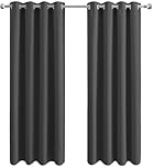 Aspire Homeware Blackout Curtains for Living Room Grey Bedroom Eyelet Curtains Super Soft & Energy Saving Privacy Thermal Black Out Curtain Drapes with Tiebacks, 2 Panels 66x72 inch