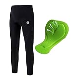 Kids Cycling Pants Boy Padded Bike Tights Bicycle Biking MTB Long Leggings (US, Alpha, Medium, Regular, Black)