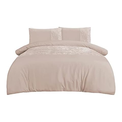 Sleepdown Velvet Cuff Bedding Set in Champagne Cover