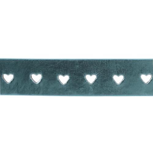 CTM Women's Metallic Heart Punched Belt with Heart Buckle3