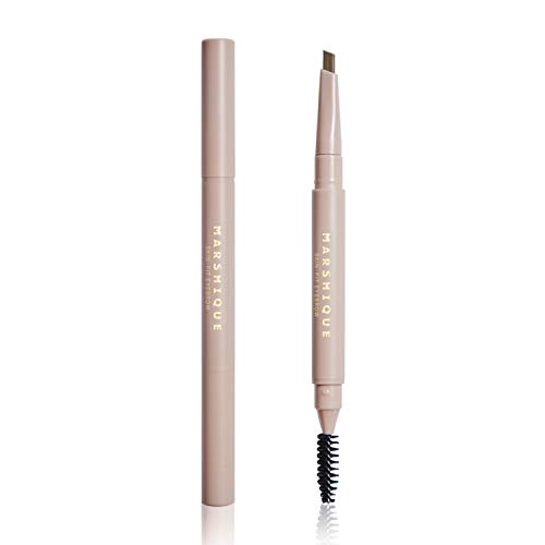 Marshique Skin Fit Flat Auto Eyebrow Pencil(Golden Brown)- including Spoolie Brush, Soft Texture, Natural Looking, Long Lasting