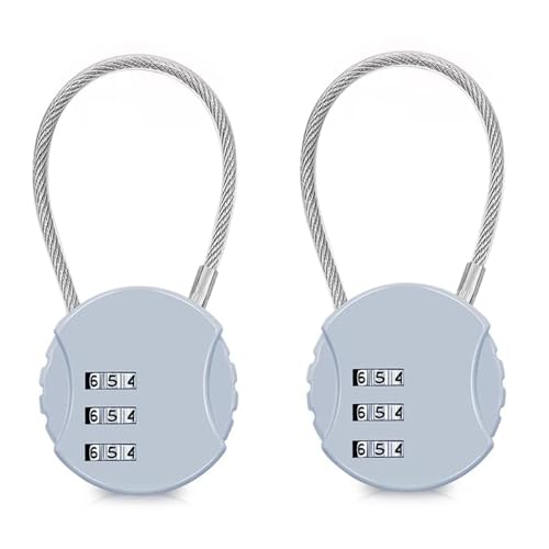 Image of 3 Digit Travel Luggage Combination Lock, Gym Padlock Mini Combination Waterproof Resettable Bag Luggage Gate Padlock Outdoor for School Locker Backpack Travel Toolbox Storage (Silver - Combo)