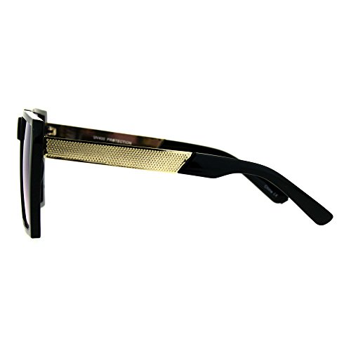 PASTL Womens Sunglasses Super Oversized Square Frame Black Gold Ombre Color Lens UV4004