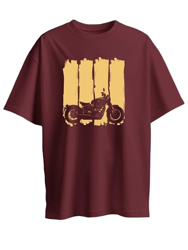 Image of Roads to India T-Shirt for Men - 100% Cotton Ladakh Motorcycle Rider Half Sleeve Round Neck Graphic Print | Regular & Oversized Fit | 180 /220 GSM | S-5XL | Black, Navy Blue, Maroon, Olive, Red, White