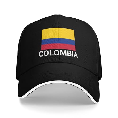 Support drapeau de la Colombie Casquettes colombiennes pour hommes et femmes I Stand with Colombie Baseball Cap Trucker Hats, Noir , Taille unique