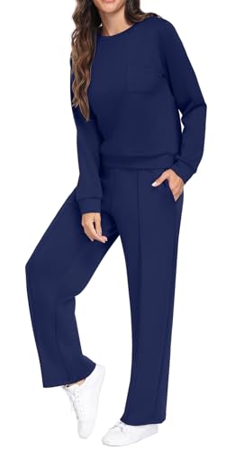 GRECERELLE Tracksuit Womens Full Set Autumn Long Sleeve Lounge Wear Sets for Women Two Piece Outfits Activewear Casual Crew Neck Pullover Tops and Jogging Bottoms with Pockets - Image 5