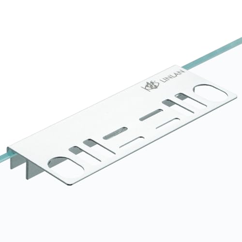 LINLAN Aluminum Aquarium Tool Holder - Fish Tank Accessories Organizer for Rimless Aquariums, Maintenance Tools, Tweezers, Tongs, Water Plants Accessories & Aquarium Supplies（Silver）