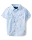 The Children's Place,and Toddler Poplin Short Sleeve Button Down Shirt,4T