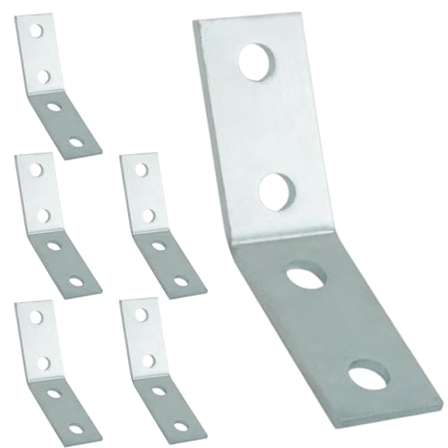 CNQLIS 45 Degree Angle Bracket Fitting for 1-5/8 Strut Channel, 6 Pack 4 Hole Corner Brace Connector, 7/32 Thick