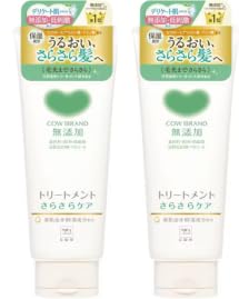 【セット品 おまけ付】カウブランド 無添加シャンプー さらさらケア ポンプ付470ml+無添加トリートメント さらさらケア180g ポケットティッシュ付 (トリートメント×2本)