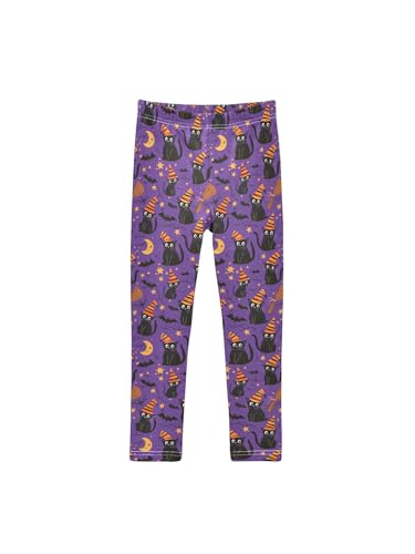 Girls Leggings Purple Halloween Cat Bat Toddler Girls Clothes Toddler Comfortable Bottoms Girl Leggings 3-4T