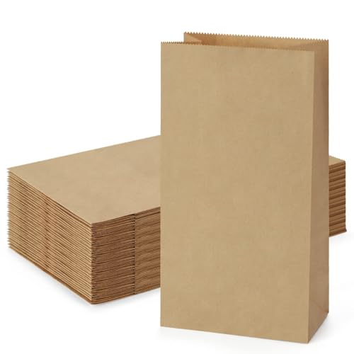 Paper lunch bags: 4 pounds, 100 packs; 9.45 * 5.1 * 3in: 24 * 13 * 7.8 cm; Recyclable krafbags, gift bags, snack bags, baked food bags, popcorn bags, food storage and packagingbag