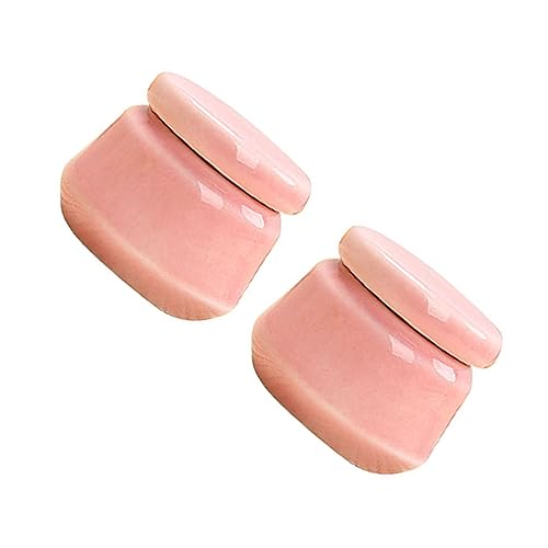 TOVINANNA 2piezas Frasco De Cerámica para Cosméticos Mini Envases De Cerámica para Maquillaje y Subenvases Resistente y Ligero