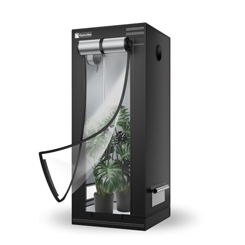 Cannobox Growzelt 60x60x160 cm Pro Indoor Growtent Transparente Schicht Design Grow Tent Pflanzenzelt mit Reflektierende Mylar 1680D Oxford Zuchtzelt für Hydrokulturen Zur Pflanzenzucht
