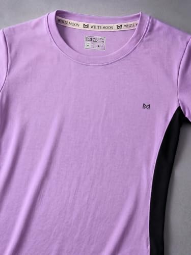 Image of White Moon Gym Tshirt for Women Workout Dry Fit t Shirt Sports Tshirt | Gym Tops for Woman | Lightweight Round Neck Breathable Half Sleeve Activewear Running Yoga Tops for Woman