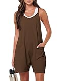 ANRABESS Womens Summer Casual Sleeveless Romper Loose Spaghetti Strap Overalls Shorts Jumpsuit with Pockets 2025 Clothes Medium