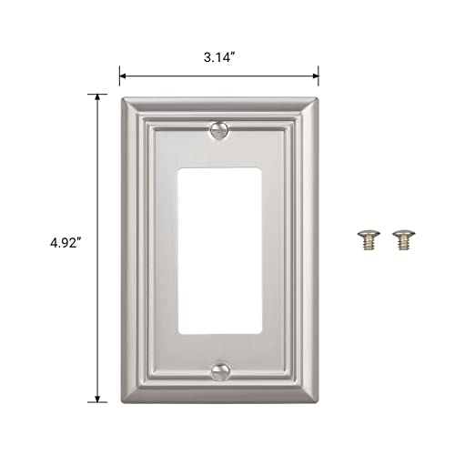 Dewenwils 4-Pack Metal Wall Outlet Cover, Decorator Wall Plates For Receptacle, Gfci Outlet, Dimmer Switch, Satin Nickel #TOP6