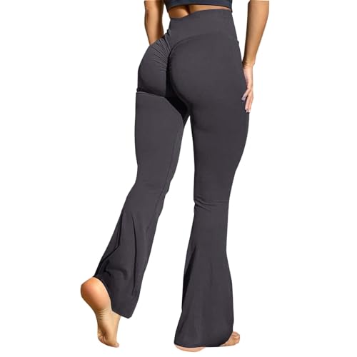 Generico Leggings mujer deportivos gimnasio pantalones chándal mujer sin costuras pantalones pierna ancha leggings cintura alta leggings mate slim fit pantacollant campana bootcut para deporte running