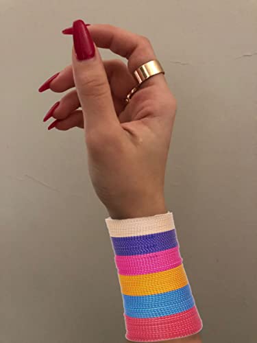 Image of NMII Stylish Multi colour Metal Bangles set for women and Girls with Zari and Cutting Design | Fancy Multicolour Bangles for women | Metal Chudi Set For Women | Women's Bangles