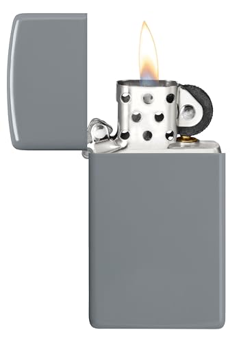 Image of ZIPPO - Flat Grey, Slim - Windproof lighter, refillable, in gift box